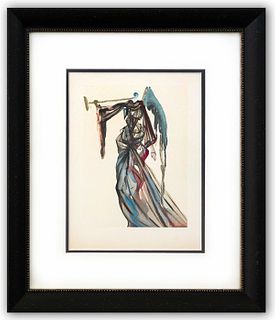 Salvador Dali- Original Color Woodcut on B.F.K. Rives Paper "Paradise 10"