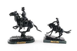 2 Frederic Remington Bronze Statues - Cowboys