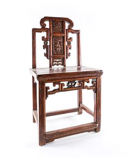 Vintage Chinese Carved Wood Chair