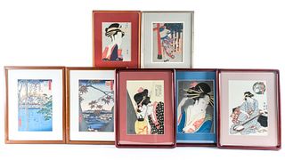 7 Reproduction Japanese Woodblock Prints