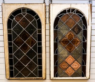 Pair of Church Stained Glass Windows