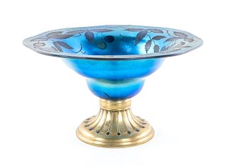 Tiffany Studios Footed Art Glass Bowl