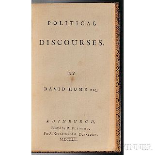 Hume, David (1711-1776) Political Discourses.