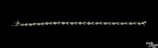14K yellow gold, emerald, and diamond bracelet with fifteen marquise emeralds and sixteen diamonds