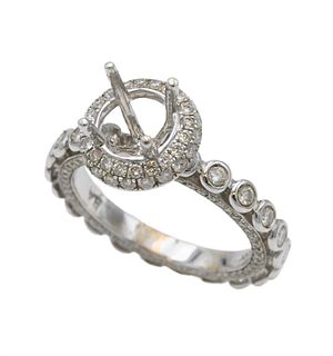 18 Karat White Gold Engagement Ring