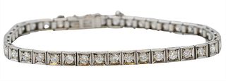 Platinum and Diamond Inline Bracelet