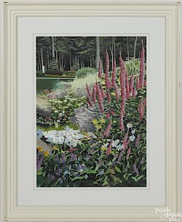 Thomas A. Newnam (Delaware, b. 1946), watercolor of flowers, 29'' x 21''.
