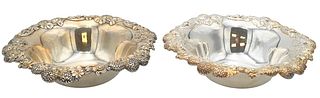 A Pair of Sterling Silver Tiffany & Company Chrysanthemum Bowls