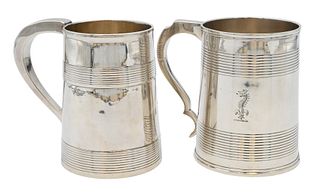 Two George III Sterling Silver Handled Mugs