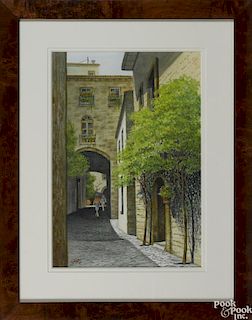Billy Haines (American 20th c.), watercolor, titled Walk in the Past, Orvieto, Italy