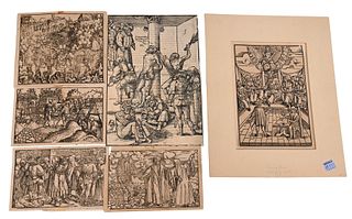Group of Six Lucas Cranach Book Woodcuts