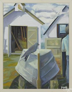 Lou Schellenburg (Pennsylvania 20th c.), three oil on canvas paintings