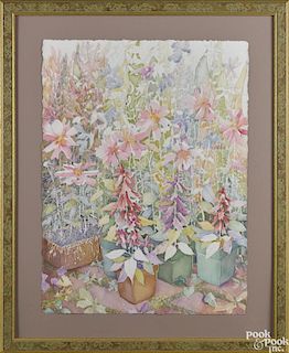 Frances Hart (American 20th c.), watercolor of a floral arrangement, signed lower right