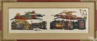 Guillermo Silva (Columbian 1921-2007), color engraving, titled La Guerra, signed lower right