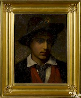 F. E. Wright (American 1849-1891), oil on canvas portrait of a man, signed lower left and dated