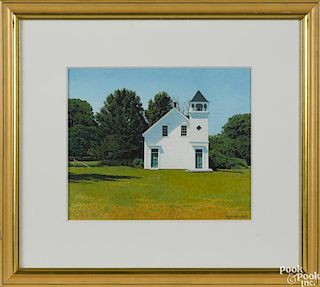 Ed Rafferty (American 20th c.), watercolor of a county church, signed lower right, 12'' x 14''.