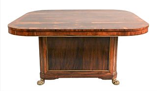 Regency Style Gilt-Brass-Mounted Rosewood Library Table