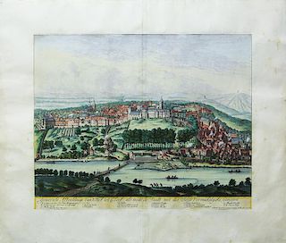 Beautiful engraving of the City of Kleve, Germany