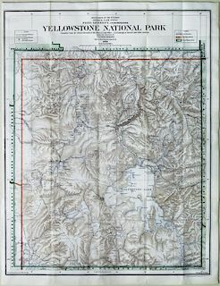 Early-20th-century map of Yellowstone National Park