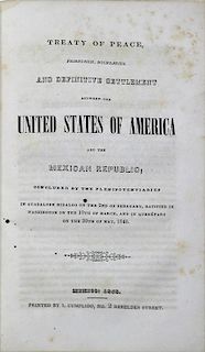 First Edition of the Treaty of Guadalupe Hidalgo