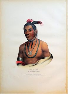 Engraved Indian Portrait by McKenney & Hall