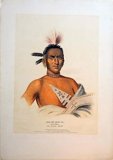 Engraved Indian Portrait by McKenney & Hall