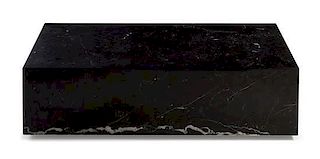 A Modern Black Marble Low Table Height 13 1/4 x width 24 x length 48 inches