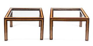 Attributed to David Hicks, SECOND HALF 20TH CENTURY, a pair of square side tables
