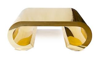 Karl Springer (German, 1931-1991), CIRCA 1960s, a large scroll coffee table