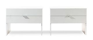 Attributed to Horst Bruning (German, b.1934), SECOND HALF 20TH CENTURY, a pair of two drawer side tables