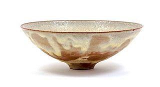 * Gertrud and Otto Natzler (Austrian, 1908-1971; 1908-2007), NATZLER STUDIO, CIRCA 1950s, a ceramic bowl having catered finis