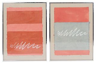 Harris Strong, LATE 20TH CENTURY, a pair of untitled works, mixed media on paper, each 16 3/4 x 12 1/4 inches