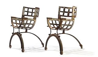 Cindy Wynn (American, b.1964), 21ST CENTURY, a pair of brutalist armchairs