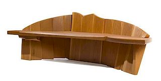 Nico Yektai (Iranian/American, b. 1969), CIRCA 1998, a studio made sculptured oak bench