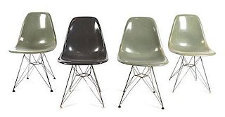 Charles and Ray Eames (American, 1907-1978; 1912-1988), HERMAN MILLER, CIRCA 1951, four DKR Shell chairs