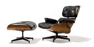 Charles and Ray Eames (American, 1907-1978; 1912-1988), HERMAN MILLER, a 670 lounge chair and 671 ottoman