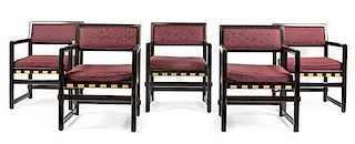 Edward Wormley (American, 1907-1995), DUNBAR, a set of ten armchairs with cushioned seat and back