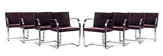 Ludwig Mies Van Der Rohe (German, 1986-1969), KNOLL, a set of eight BRNO chairs