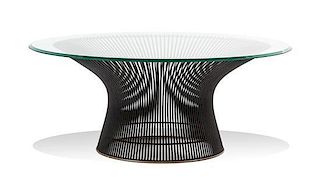 Warren Platner (American, 1919-2006), KNOLL, CIRCA 1965, a round coffee table with glass top