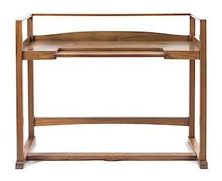 * A Modern Austrian Rectangular Desk Height 35 3/4 x width 45 x depth 18 3/4 inches