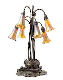 * Tiffany Studios, a seven-light Lily lamp