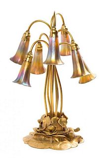 * Tiffany Studios, a seven-light Lily lamp base