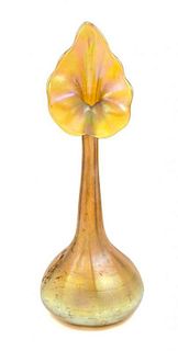 * Tiffany Studios, a gold iridescent rosewater sprinkler