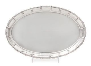 A Danish Silver Dish, M. Rathje, Svendborg, 1928, of oval form with a scalloped border
