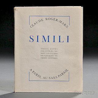 Roger-Marx, Claude (1888-1977) Simili  , Illustrated by Pierre Bonnard (1867-1947)