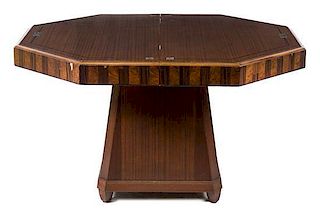 An Art Deco Breakfast Table, FRANCE, EARLY 20TH CENTURY, with an octagonal top over a pedestal base