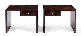 Heal and Son Ltd. London, FIRST HALF 20TH CENTURY, a pair of English Art Deco rosewood side tables