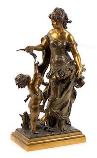 After Auguste Moreau (French, 1835-1917), 20TH CENTURY, a sculpted mythological scene