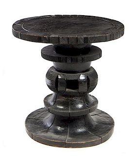 An African Black Lacquered Center Table Height 28 1/2 inches