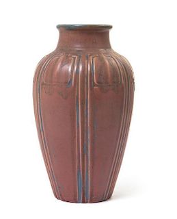 * Rookwood Pottery, CIRCA 1921, a pottery vase with linear decoration